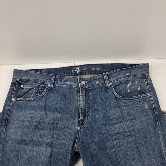 7 for all mankind carsen straight leg jeans 40x35 mens denim blue 3794 - Picture 2 of 12